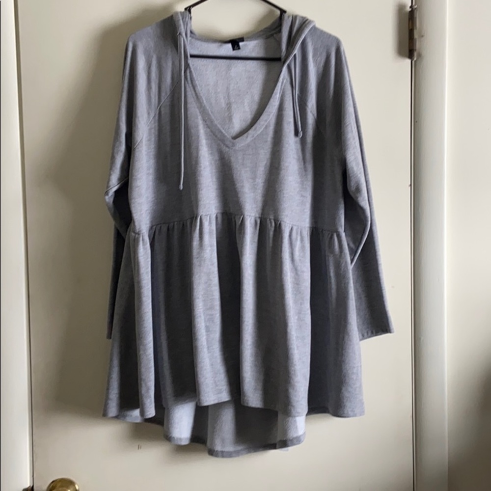 Gray babydoll hoodie